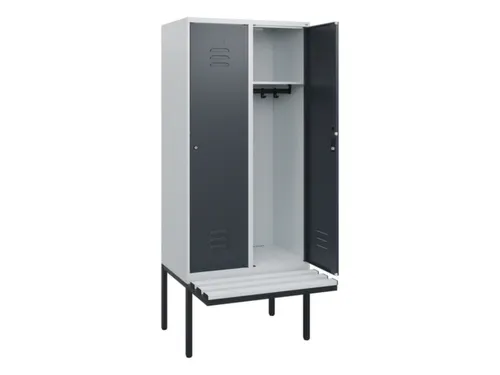 locker met bank,HxBxD 1950x800x815mm,2vak,vak B 400mm,cil.-slot