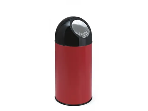 Afvalbak Met Pushdeksel 40 Liter Rood