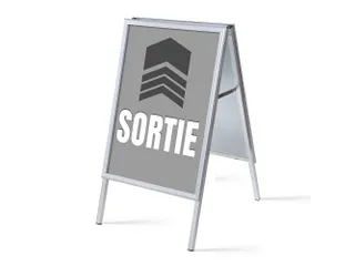 Stoepbord A1 complete set met print "SORTIE" Grijs - 1