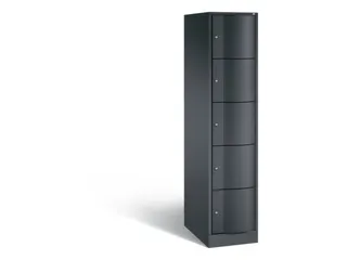 lockerkast cil.slot 1950x396x640mm 1x5 vakken RAL7021 front RAL7021 - 2