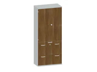 Kantoorkast 1920x800x430mm Decor Romp Lichtgrijs Decor Front Noten - 1