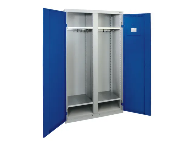 Garderobekast 1800x1000x500mm 2 Vakken Staal Romp Ral7035