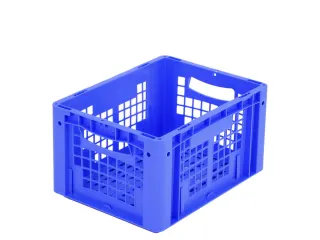 Euronorm Stapelkrat Pp 220x400x300mm Wanden/bodem Open Blauw 21l - 1