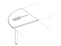 koppelelement voor bureau,90 °,HxBxD 720-840x600x600mm,MP-lichtgrijs