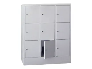 lockerkast,HxBxD 1187x900x500mm,3x3vakken,RAL7035,front RAL7035 - 2