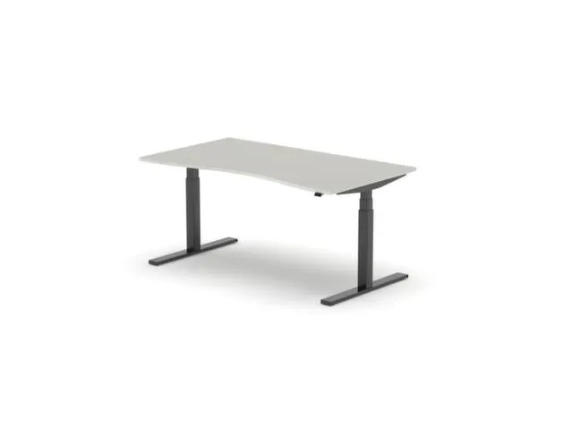 Elektrisch ihv bureau,HxBxD 650-1310x1600x900/800mm,blad lichtgrijs