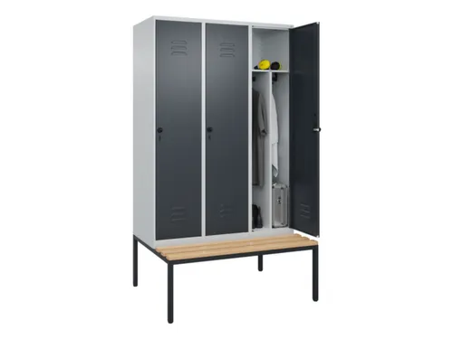 locker voor scheiding van kleding,HxBxD 2120x1200x815mm,3vak