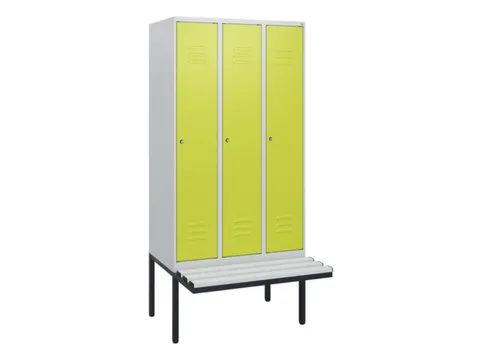 locker met bank,HxBxD 1950x900x815mm,3vak,vak B 300mm,cil.-slot