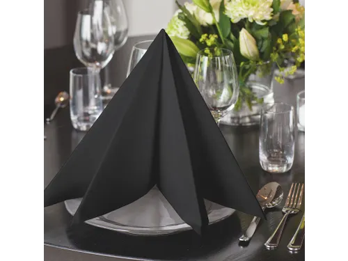 Linstyle servet 478726 39x39cm zwart 1/4 vouw 1-laags 14x50 stuks