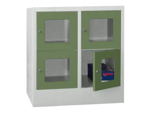 armoire multicases,HxlxP 855x800x500mm,RAL7035,face avant RAL6011