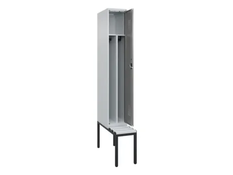 locker met bank,voor scheiding van kleding,HxBxD 2120x300x815mm,1vak