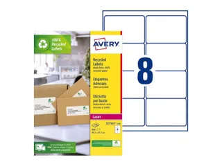 Verzendetiket Avery LR7165-100 99.1x67.7mm Recycled Wit 800 Stuks - 1