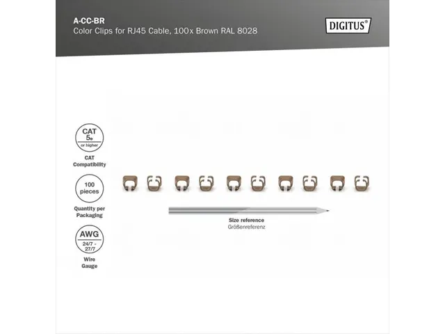 Kleurclips Voor Patchkabels RJ45-stekkers Bruin100 Stuks