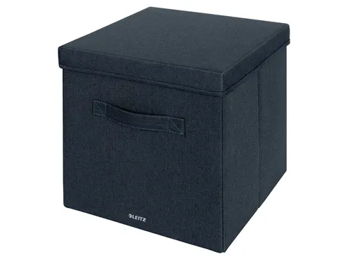 Leitz Stoffen opbergdoos met deksel Grijs 38x33x32,5cm 2 stuks