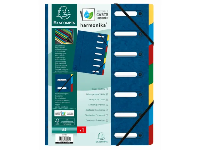 Sorteermap Harmonika vensters 7vak blauw