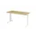 bureau,HxBxD 650-850x1400x670mm,blad eiken,C-voet wit