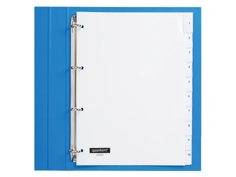 Tabbladen Quantore A4 4-Gaats 10-Delig Met Venster Wit Pp