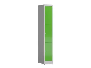 Lockerkast 1800x310x500mm 1x3 vakken cilinderslot, sokkel, RAL6018 - 1