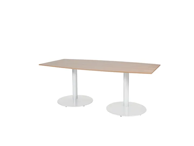 Linesto Vergadertafel Vaste Hoogte 200x100 Ton Havana/Kersen 25mm Wit