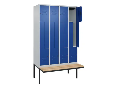 Z-garderobekast,HxBxD 2120x1200x815mm,8vak,vak B 300mm,cil.-slot