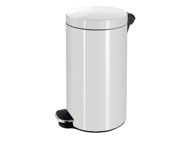 pedaalemmer,12l,HxØ 400x250mm,binnenbak kunststof,romp staal wit