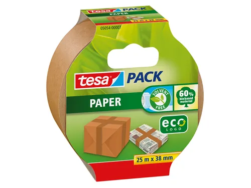 Verpakkingstape Tesapack papier ecoLogo 38mmx25m Bruin