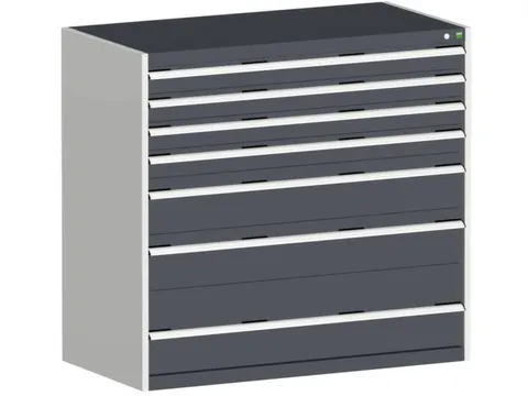 ladekast 1200x1300x650mm 7laden zware lasten RAL7035 front RAL7016