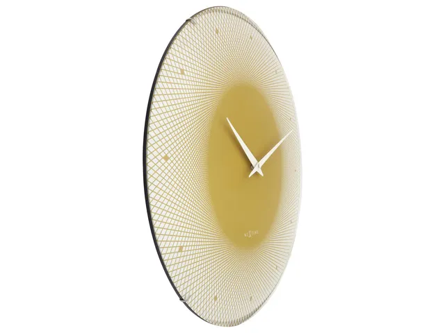 Horloge murale Nextime dia 50cm verre sphérique bleu plastique Deep