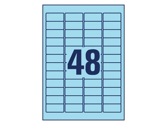 Etiquette Avery ILC 47,7x21,2mm bleu 20 feuilles 48 et. par feuille