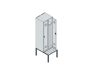 locker voor scheiding van kleding,HxBxD 2120x600x815mm,2vak - 3