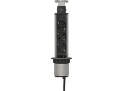 Stekkerdoos Brennenstuhl toren 3 voudig 2 meter zwart/zilver