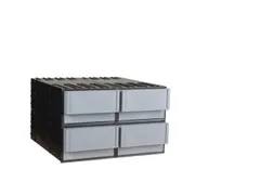 Combi-Ladensysteem Hxbxd 202X332X345Mm 4/4Behuizingen/laden Grijs