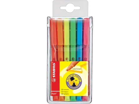 Flash Markeerstift Etui 6 Stuks Geassorteerd