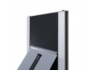 Brochurerek Totem Zwart Met Stalen Legplanken - 2