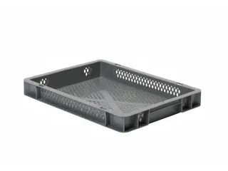 Euronorm-stapelbak 4.5l 50x400x300mm Wanden/bodem Opengewerkt Grijs - 2