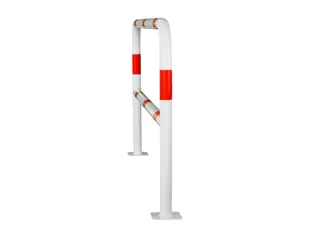 beschermbeugel,v. binnen/buiten,HxBxD 1000x2000x150mm,staal,wit/rood - 4