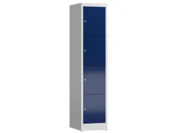 Lockerkast 1800x415x500mm 1x4 vakken cilinderslot, sokkel, RAL5010
