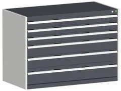 ladekast HxBxD 900x1300x650mm 6laden romp RAL7035 front RAL7016