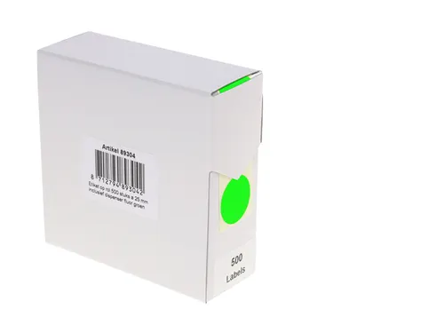 Etiket Rillprint 25mm 500st op rol fluor groen