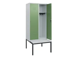 locker met bank,HxBxD 1950x800x815mm,2vak,vak B 400mm,cil.-slot - 2