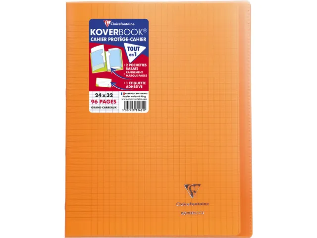 Schrift Koverbook A4+ 48 vel Seyès, kaft in PP assorti transparant