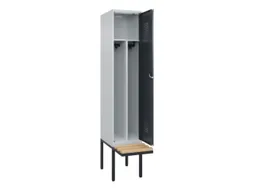 locker met bank,voor scheiding van kleding,HxBxD 2120x400x815mm,1vak