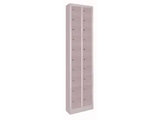 lockerkast,HxBxD 1950x460x200mm,2x15vakken,RAL7035,front RAL5012 - 1