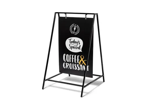 Krijtstoepbord Swing 50x70cm Zwart industrieel frame 15mm