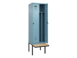 locker met bank,voor scheiding van kleding,HxBxD 2120x600x815mm,2vak