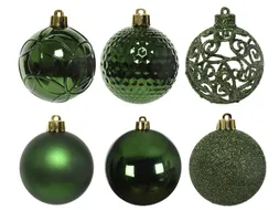 Kerstballen Decoris assorti Dennengroen koker 37 stuks