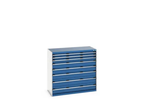 Ladekast 1200x1300x650mm 8 Laden staal lichtgrijs gentiaanblauw