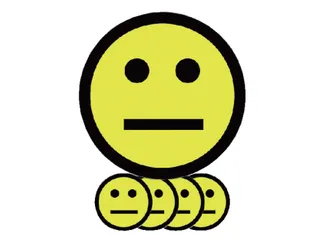 Magneet smiley 25mm emotie neutraal geel 5 stuks - 1