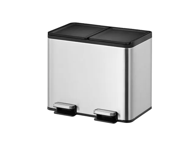 Eko Essential Recycler Pedaalemmer 15+15 Liter Mat RVS