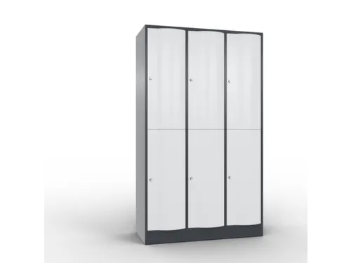 lockerkast cil.slot 1950x1150x540mm 3x2 vakken RAL7021 front RAL7035